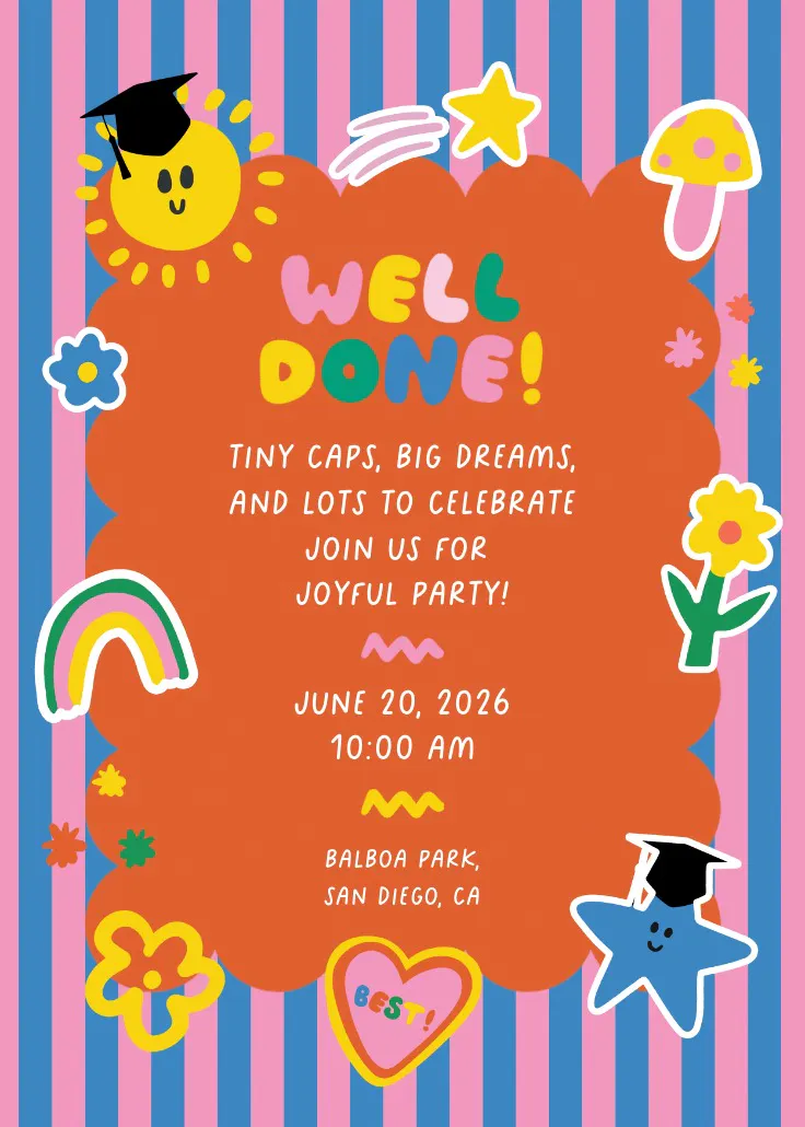 Little grads shine - invito per festa