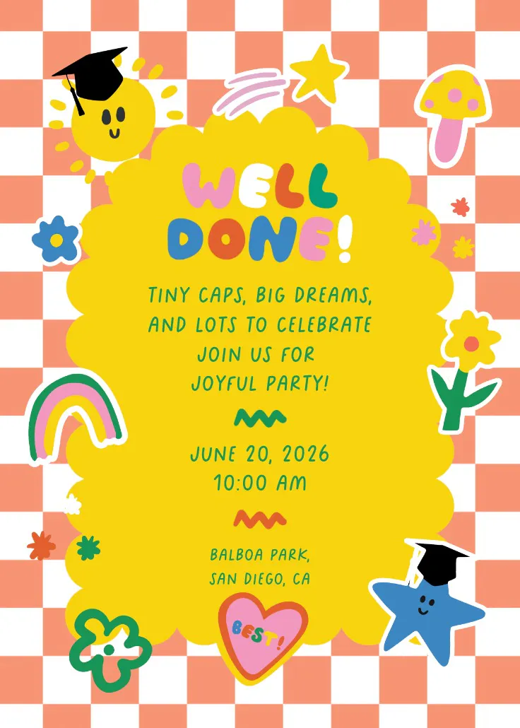 Little grads shine - การ์ดเชิญปาร์ตี้