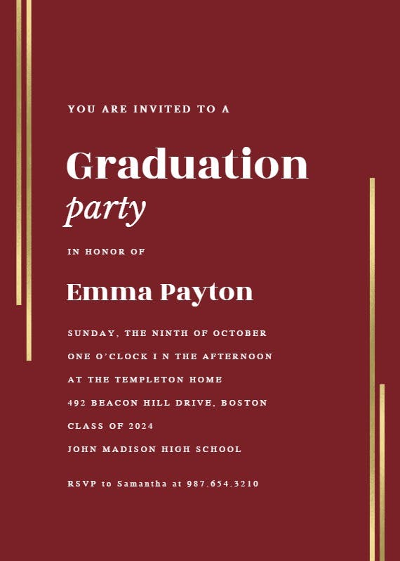 Luxed - graduation party invitation