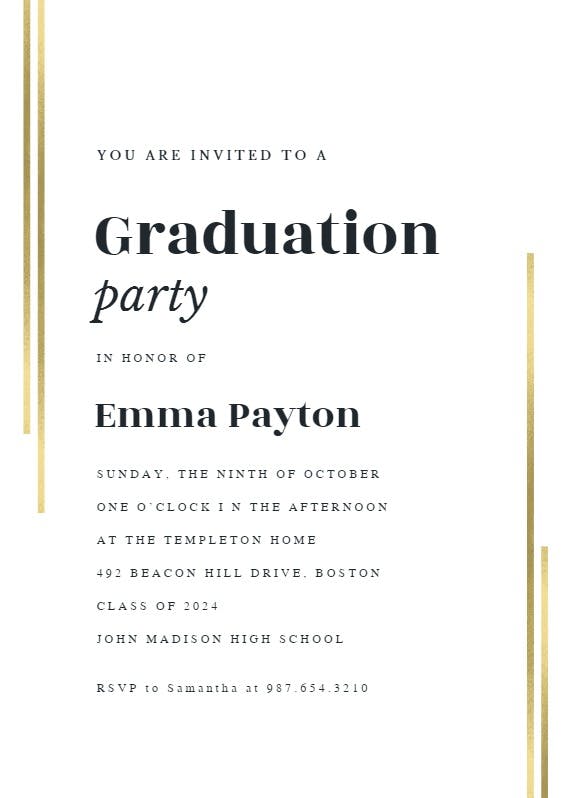 Luxed - graduation party invitation