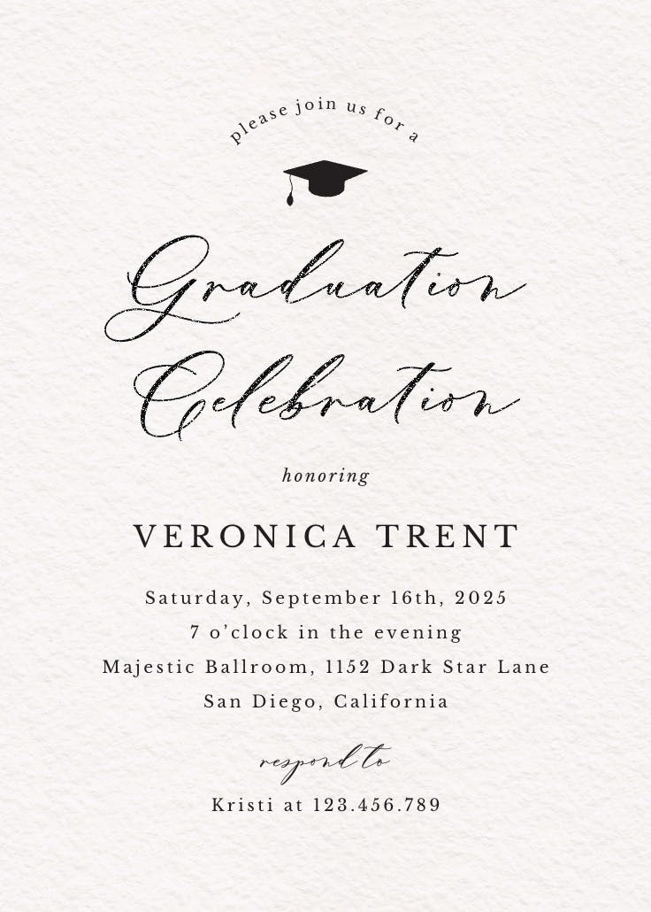 Magic words - invitación de graduación