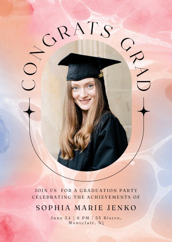 Marble graduate - graduation party invitation