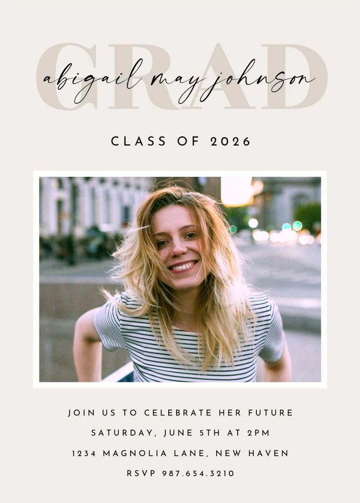 Minimalist Script - Graduation Party Invitation Template (Free ...