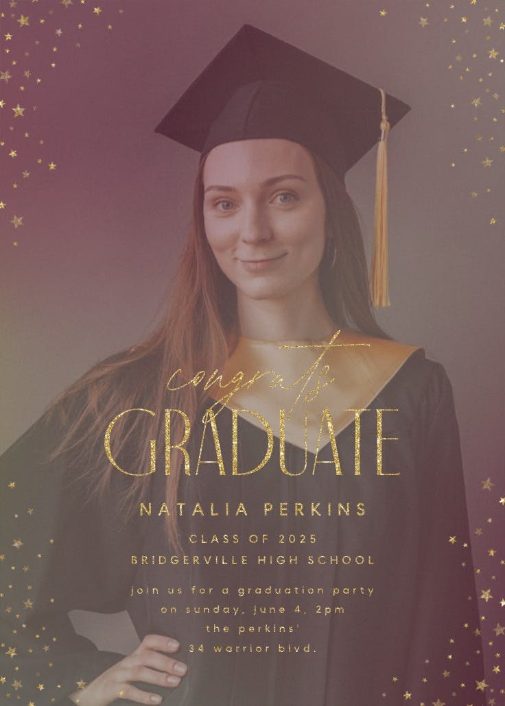 Misty glass - graduation party invitation