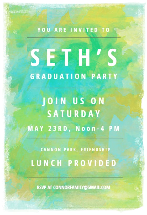 Mixed colors - graduation party invitation