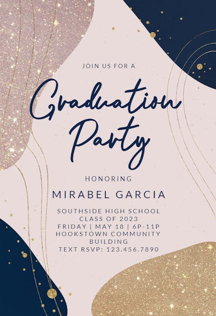 Modern Abstract Shapes - Graduation Party Invitation