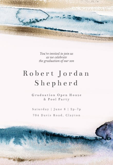 Modern Fluid - Invitación de Graduación