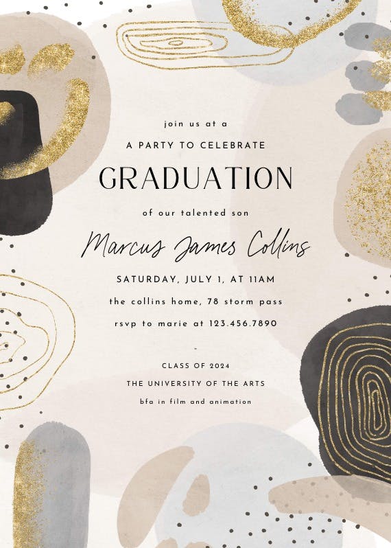 Nature inspired colors - graduation party invitation