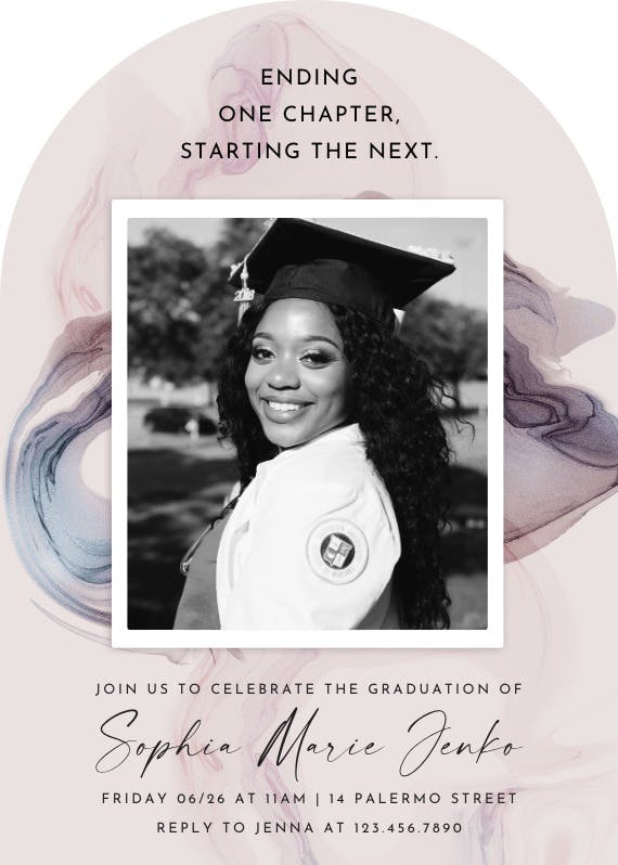 New chapter - graduation party invitation