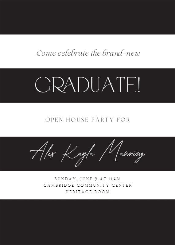 Newly minted - graduation party invitation