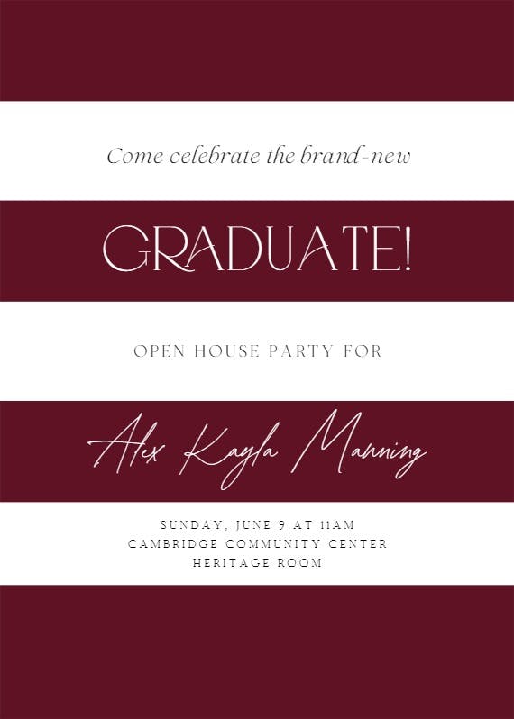 Newly minted - graduation party invitation