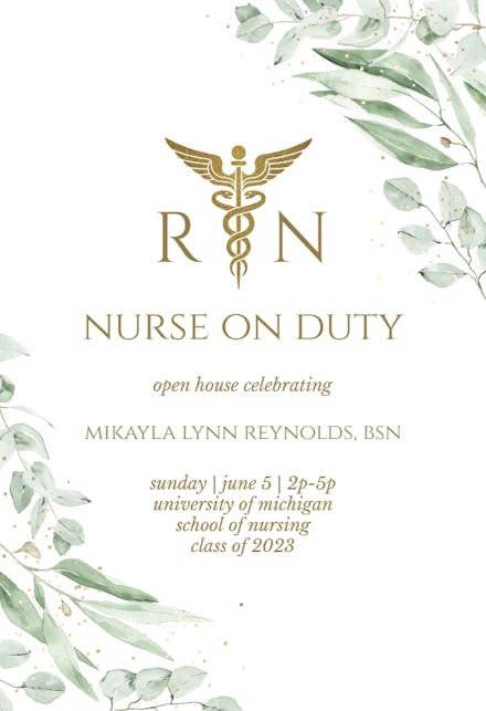 Nurse - Graduation Party Invitation