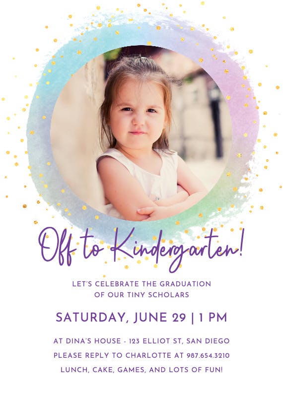 Off to kindergarten! - graduation party invitation