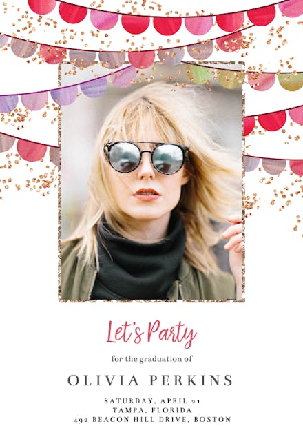 Party Flags - Graduation Party Invitation