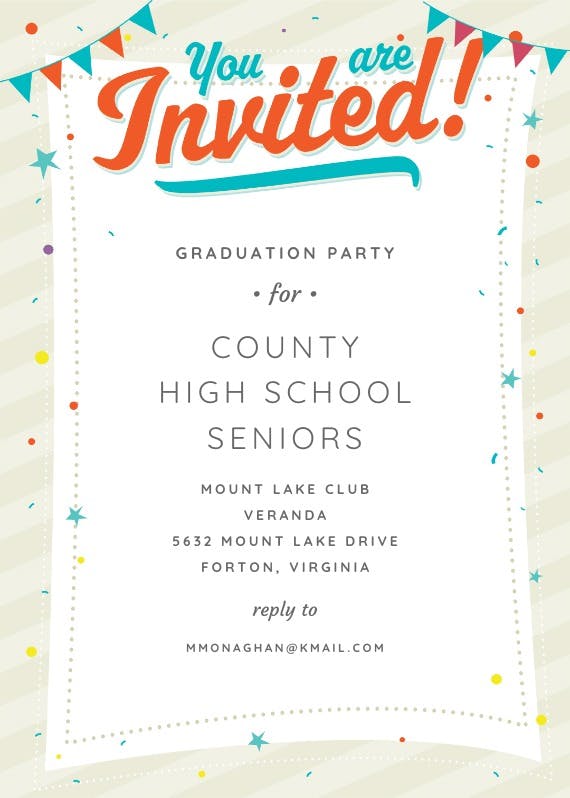 Party time -  invitación de graduación