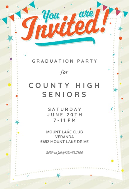 Party Time - Invitación de Graduación