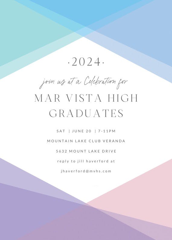 Pastel pattern - graduation party invitation