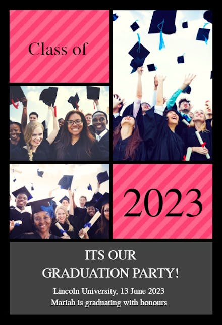 Pink Collage - Graduation Party Invitation