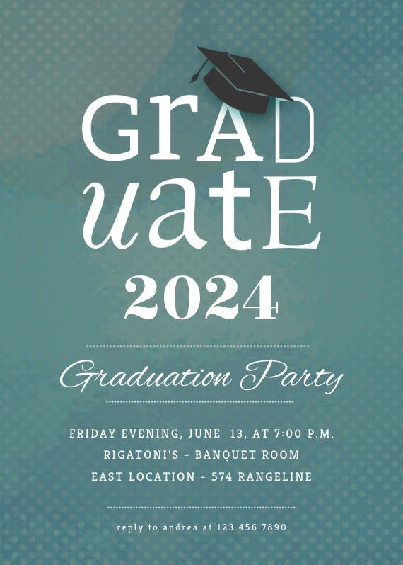 Polka dotted - graduation party invitation