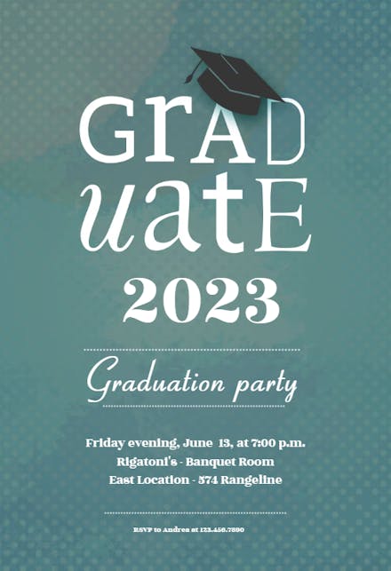 Polka Dotted - Graduation Party Invitation