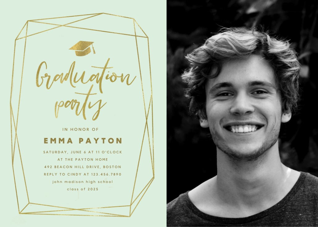 Polygonal frame - Graduation Party Invitation Template | Greetings Island