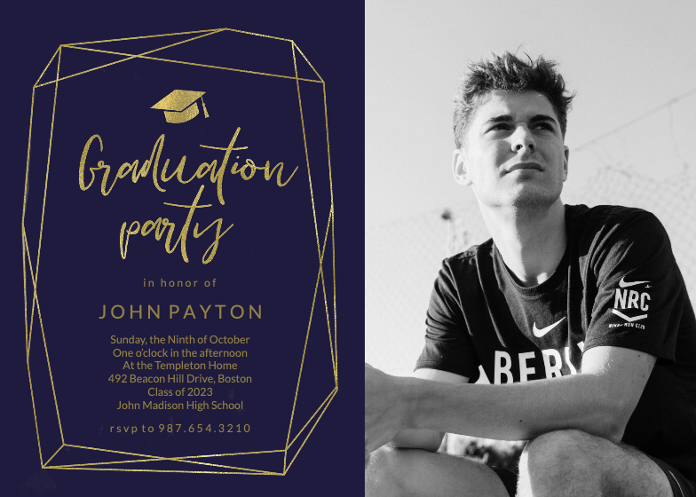 Polygonal Frame - Graduation Party Invitation Template | Greetings Island