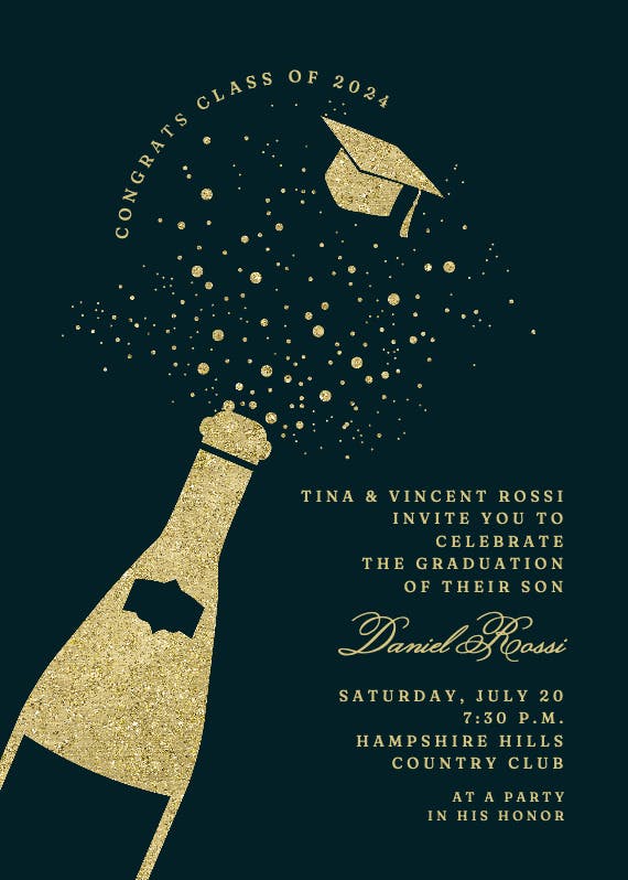 Pop the cap - graduation party invitation