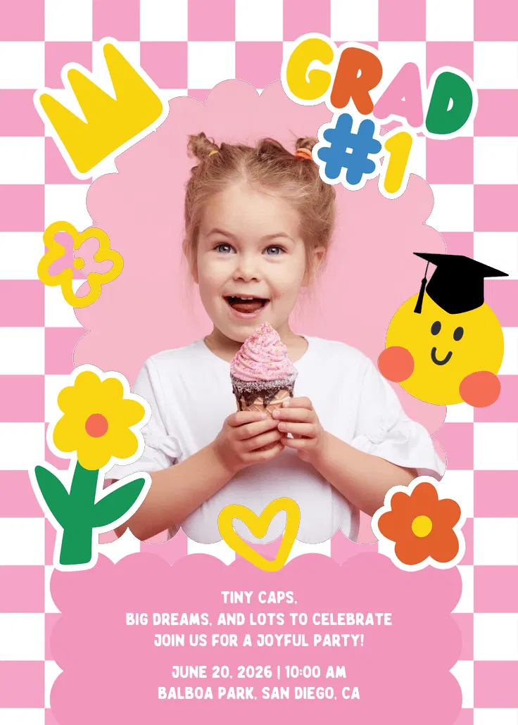 Ready for big school photo - invitation fête de remise de diplôme