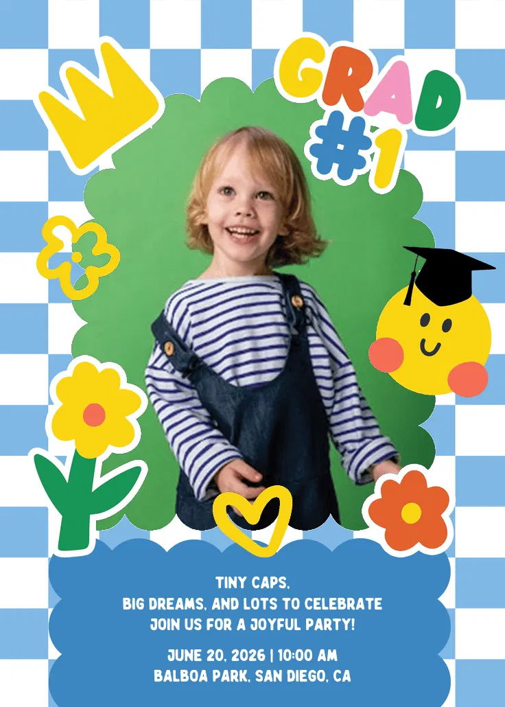 Ready for big school photo - invitation fête de remise de diplôme