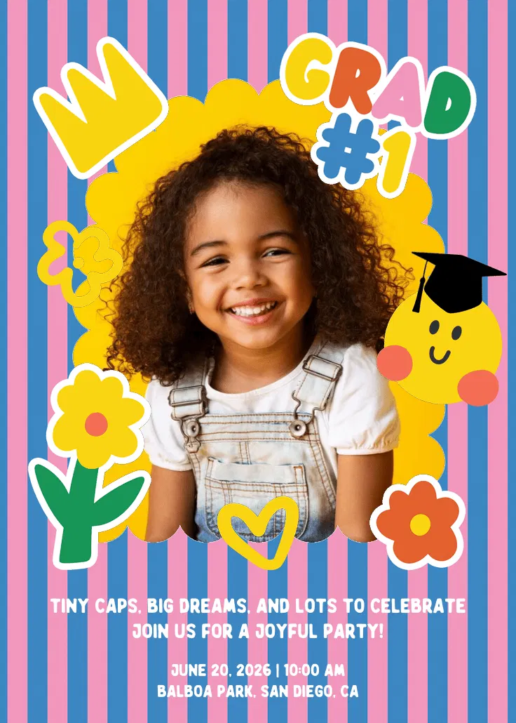 Ready for big school photo - invitation fête de remise de diplôme