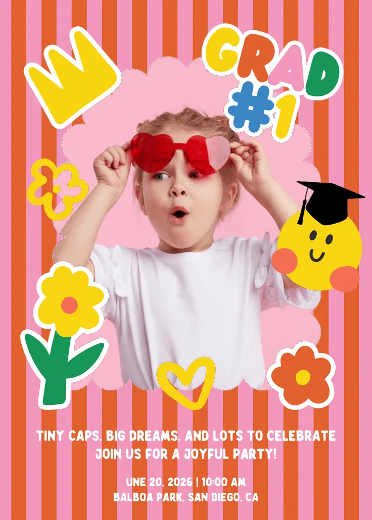 Ready for big school photo - invitation fête de remise de diplôme
