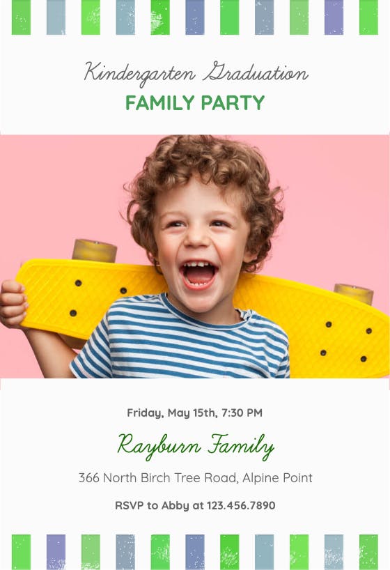 Rectangle rows - graduation party invitation