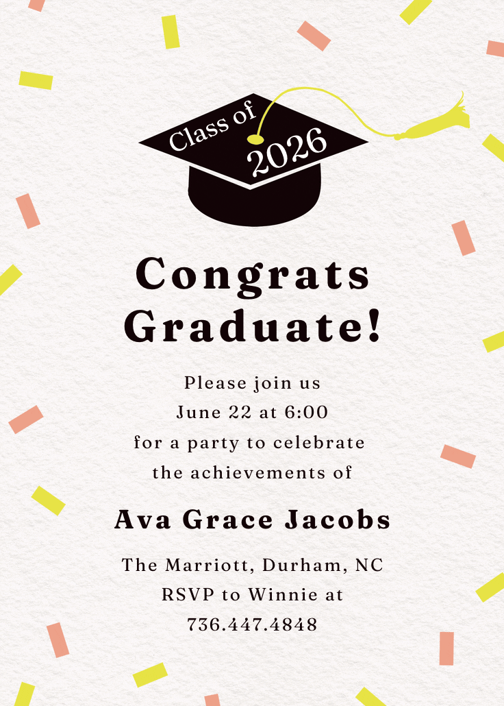Retro frame - graduation party invitation