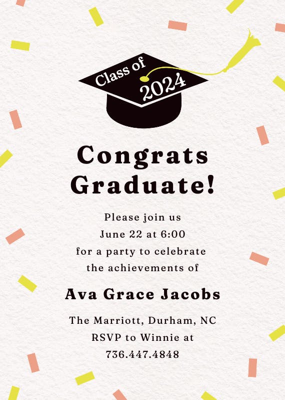 Retro frame - graduation party invitation