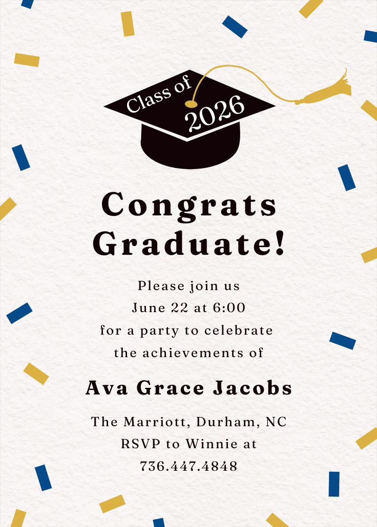 Retro frame - graduation party invitation