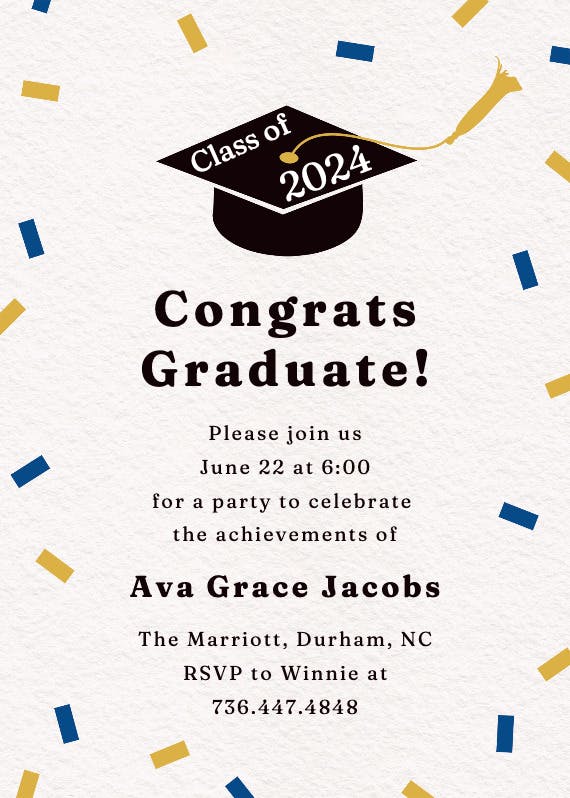 Retro frame - graduation party invitation