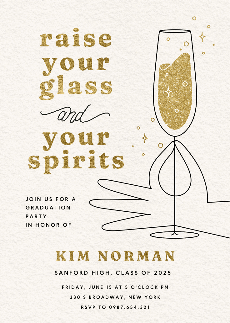 Retro toast - graduation party invitation