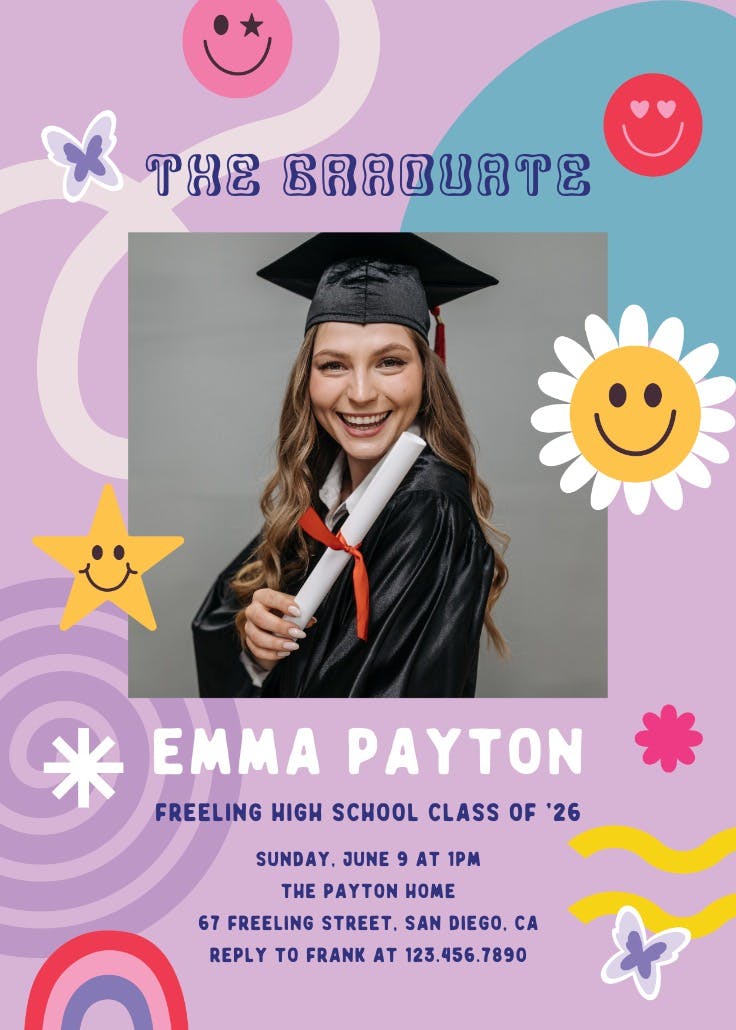 Reward for fun times - graduation party invitation