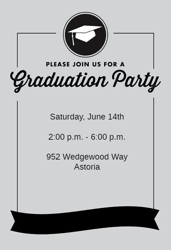 Ribbon graduation -  invitación de fiesta