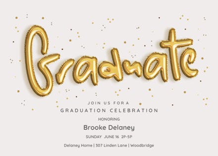 Rising Balloons - Graduation Party Invitation