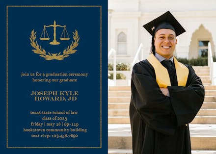 Scales of Justice - Graduation Party Invitation