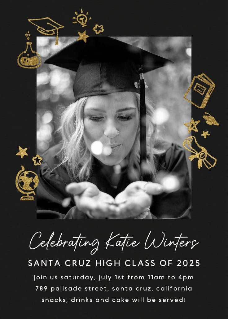 School's out - graduation party invitation