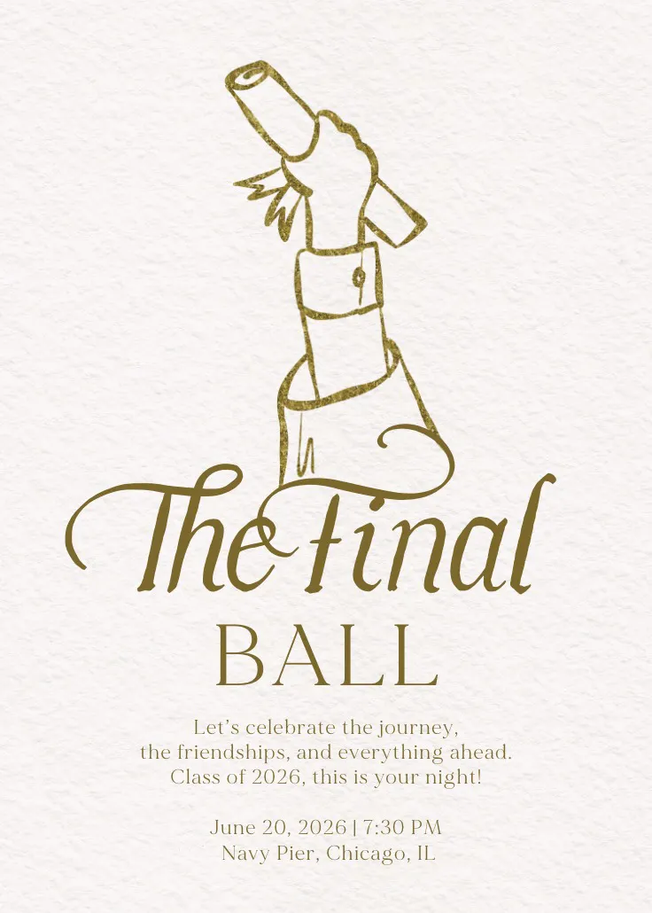 Senior send-off - invitație la petrecerea de absolvire