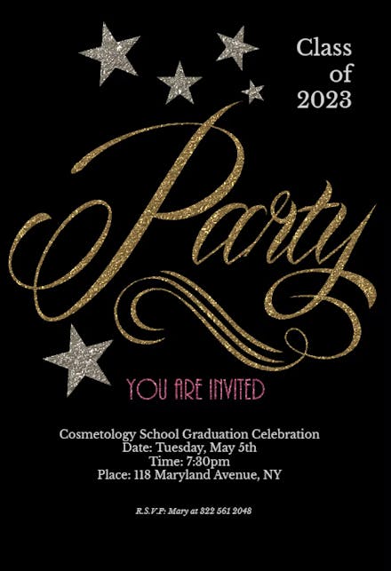 Shimmer and Shine - Graduation Party Invitation