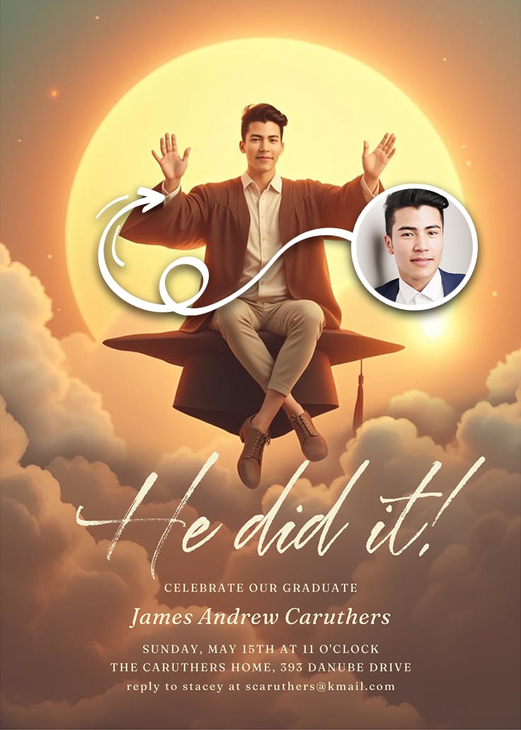 Sky's the limit - party invitation