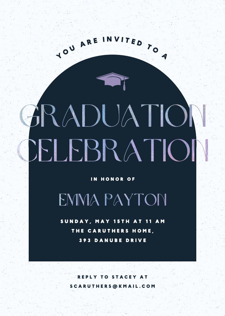 Sleek lines - graduation party invitation