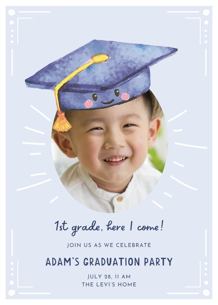 Small yet mighty - graduation party invitation