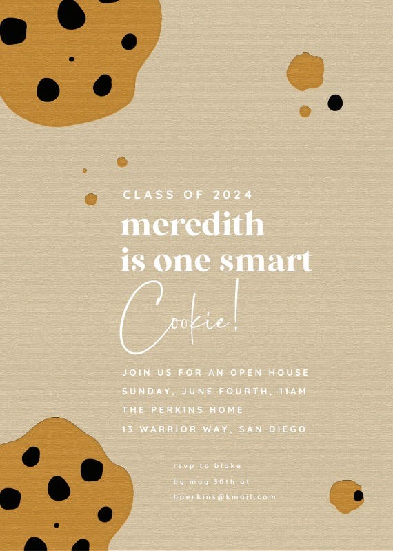Smart cookie - graduation party invitation