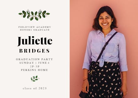 Soft Botanical - Graduation Party Invitation
