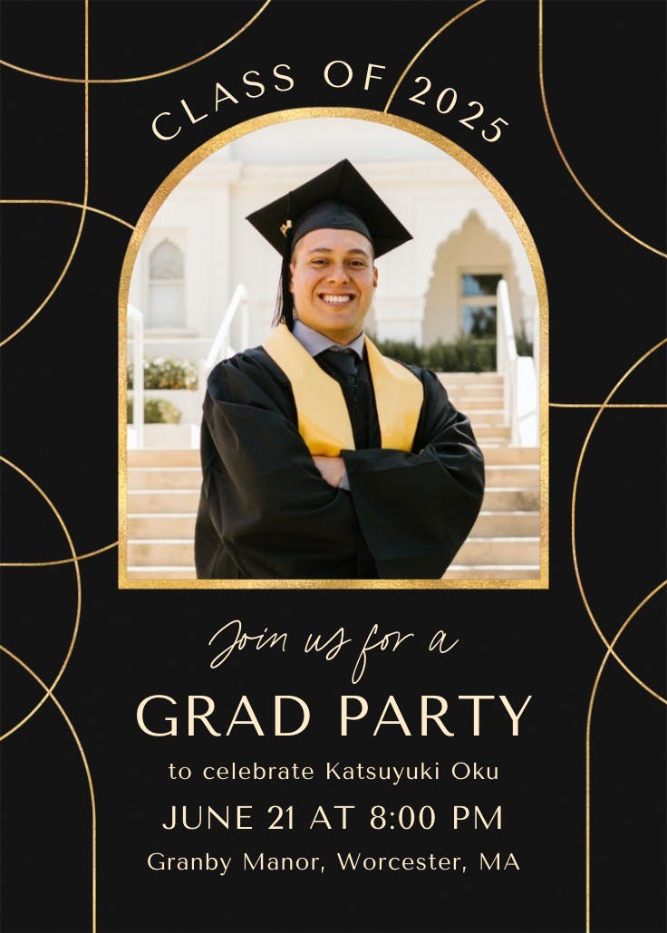 Sophisticated lines - graduation party invitation